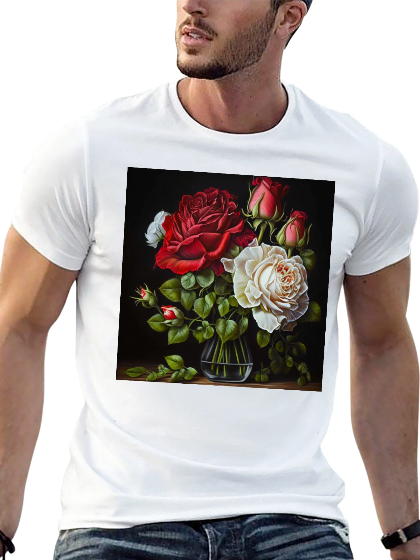 Floral Roses Graphic Tee - Stylish & Unique Design