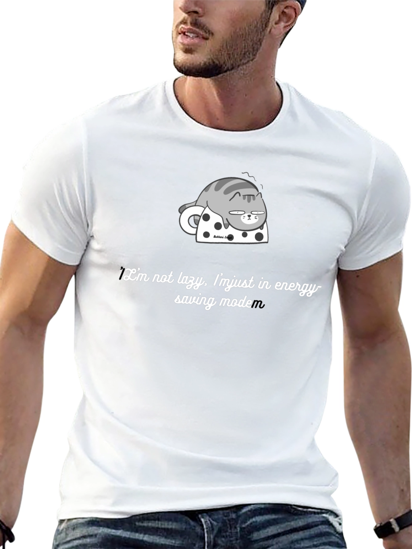 Lazy Cat Energy Saving Mode Graphic Tee