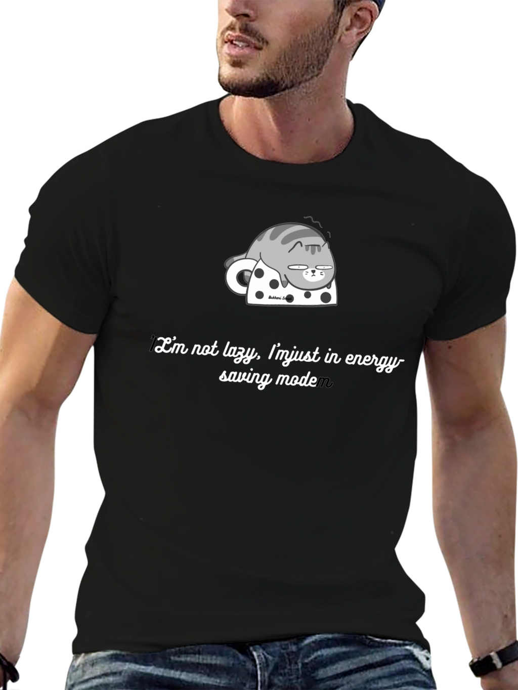 Lazy Cat Energy Saving Mode Graphic Tee