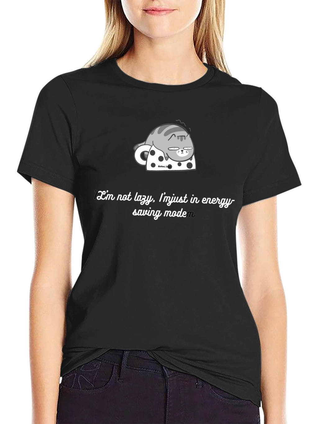 Lazy Cat Energy Saving Mode Graphic Tee