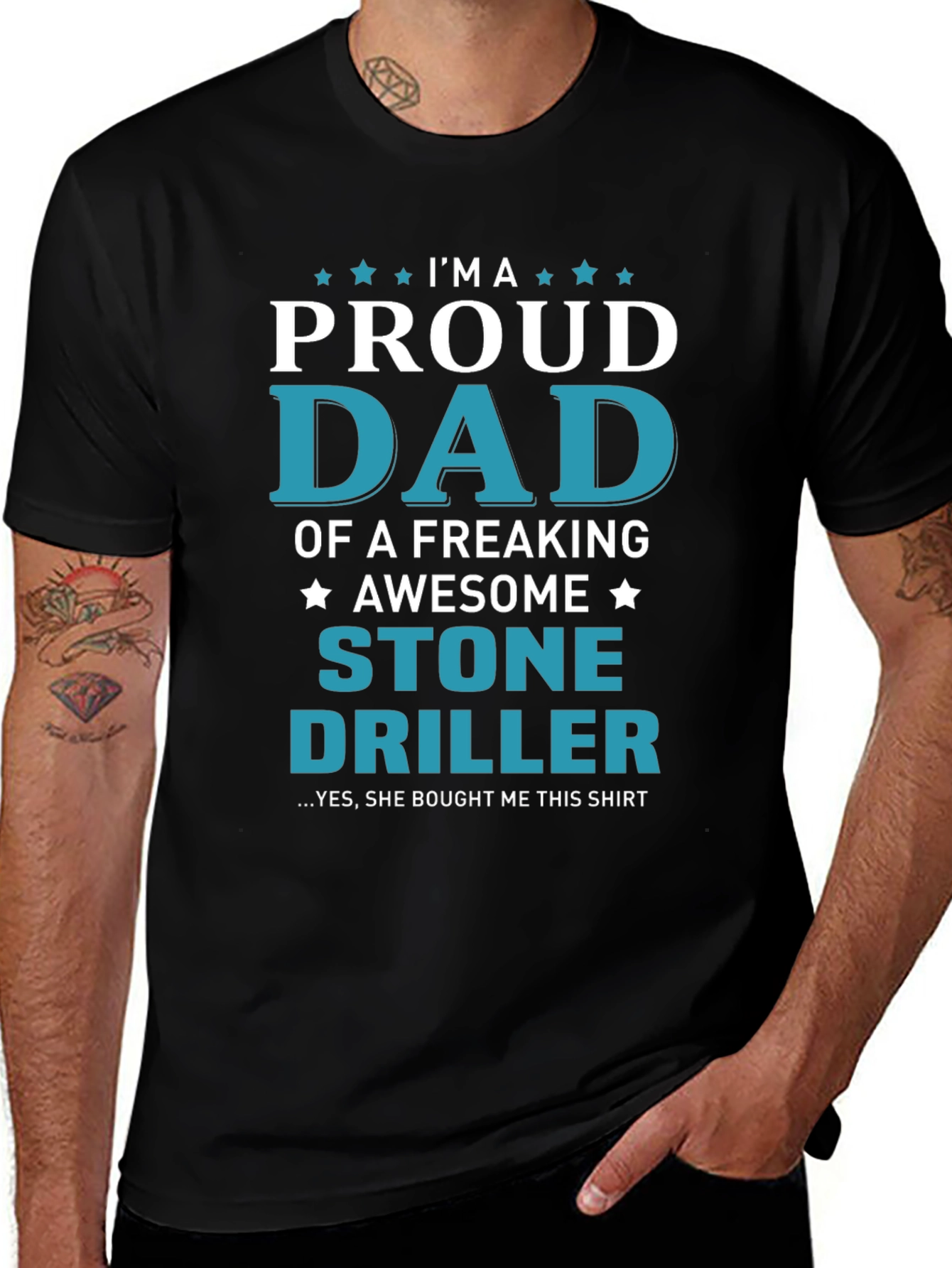 Proud Dad Stone Driller Graphic T-Shirt