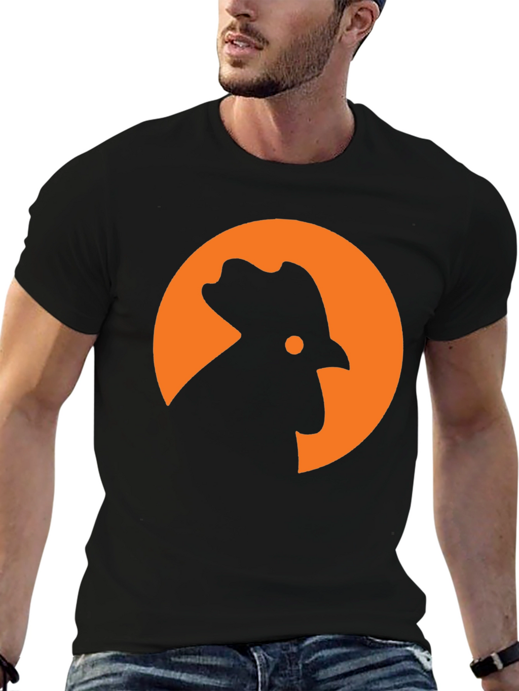 Rooster Silhouette T-Shirt - Modern Graphic Tee