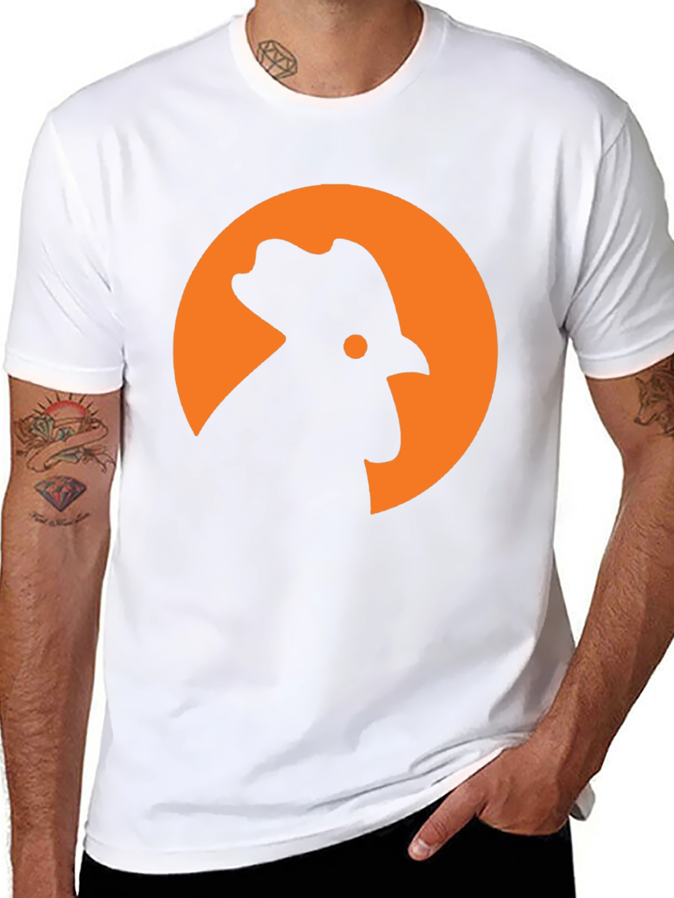 Rooster Silhouette T-Shirt - Modern Graphic Tee