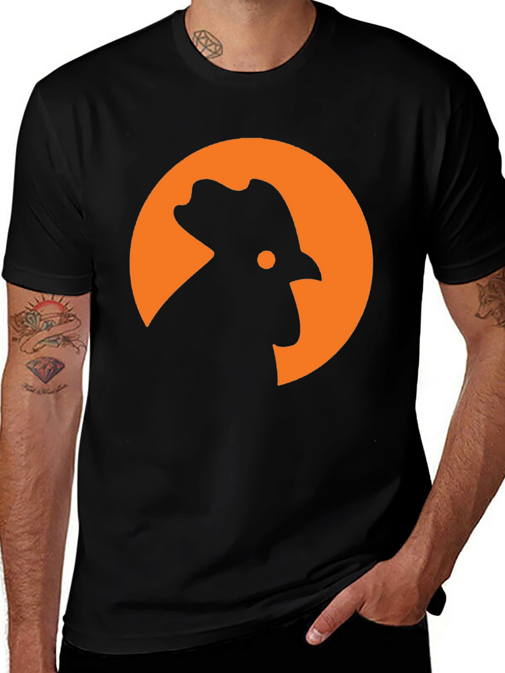 Rooster Silhouette T-Shirt - Modern Graphic Tee
