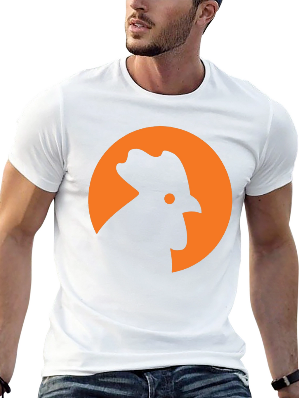 Rooster Silhouette T-Shirt - Modern Graphic Tee