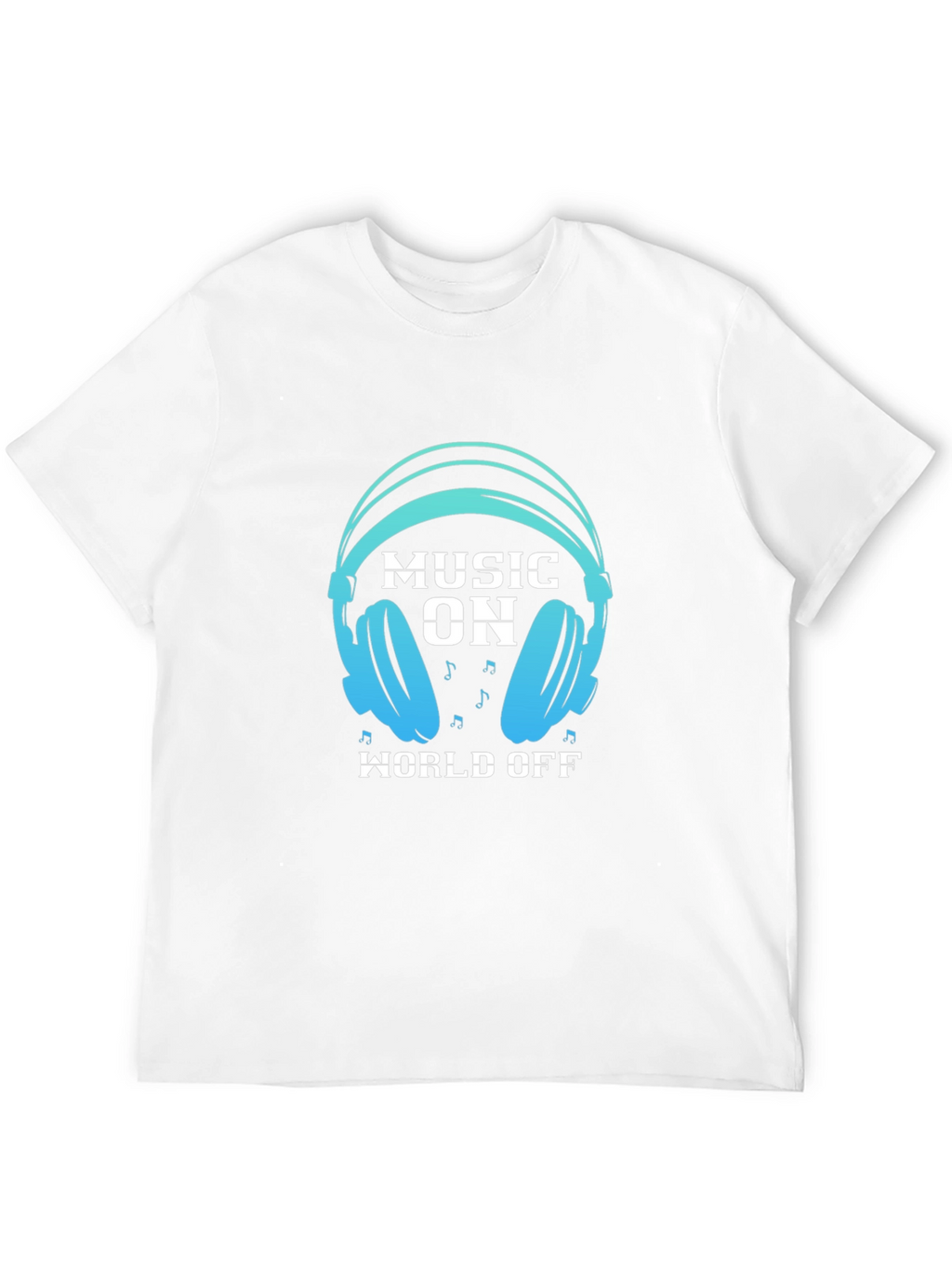 Music On World Off Black Graphic Tee