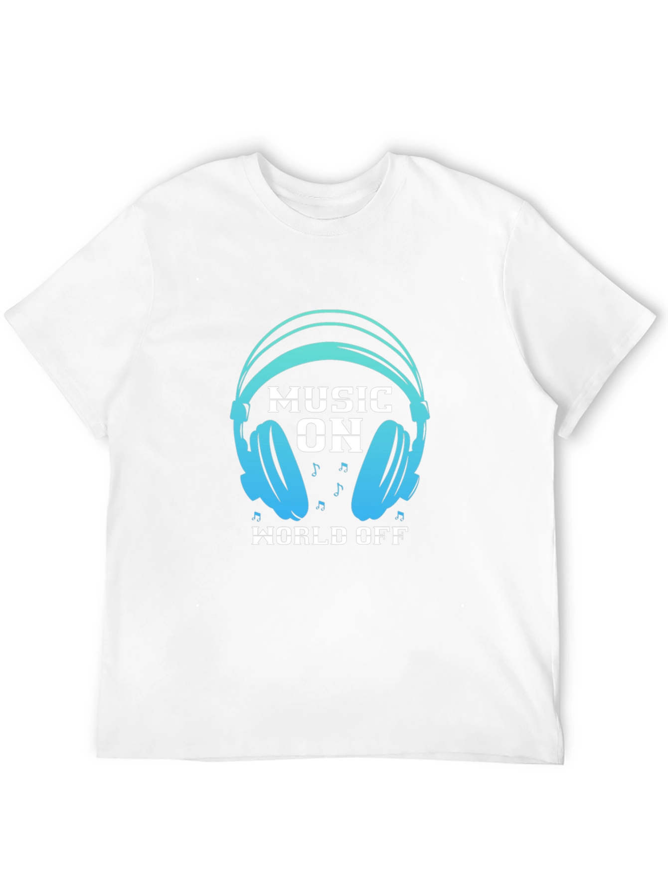 Music On World Off Black Graphic Tee