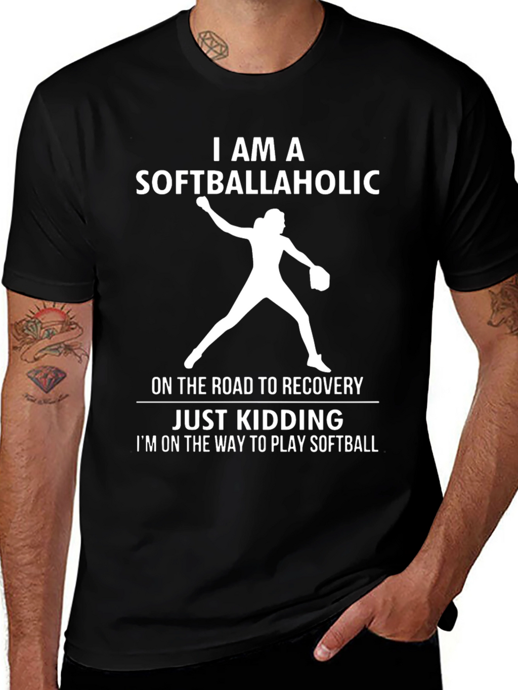 Softballaholic T-Shirt - Funny Softball Player Tee