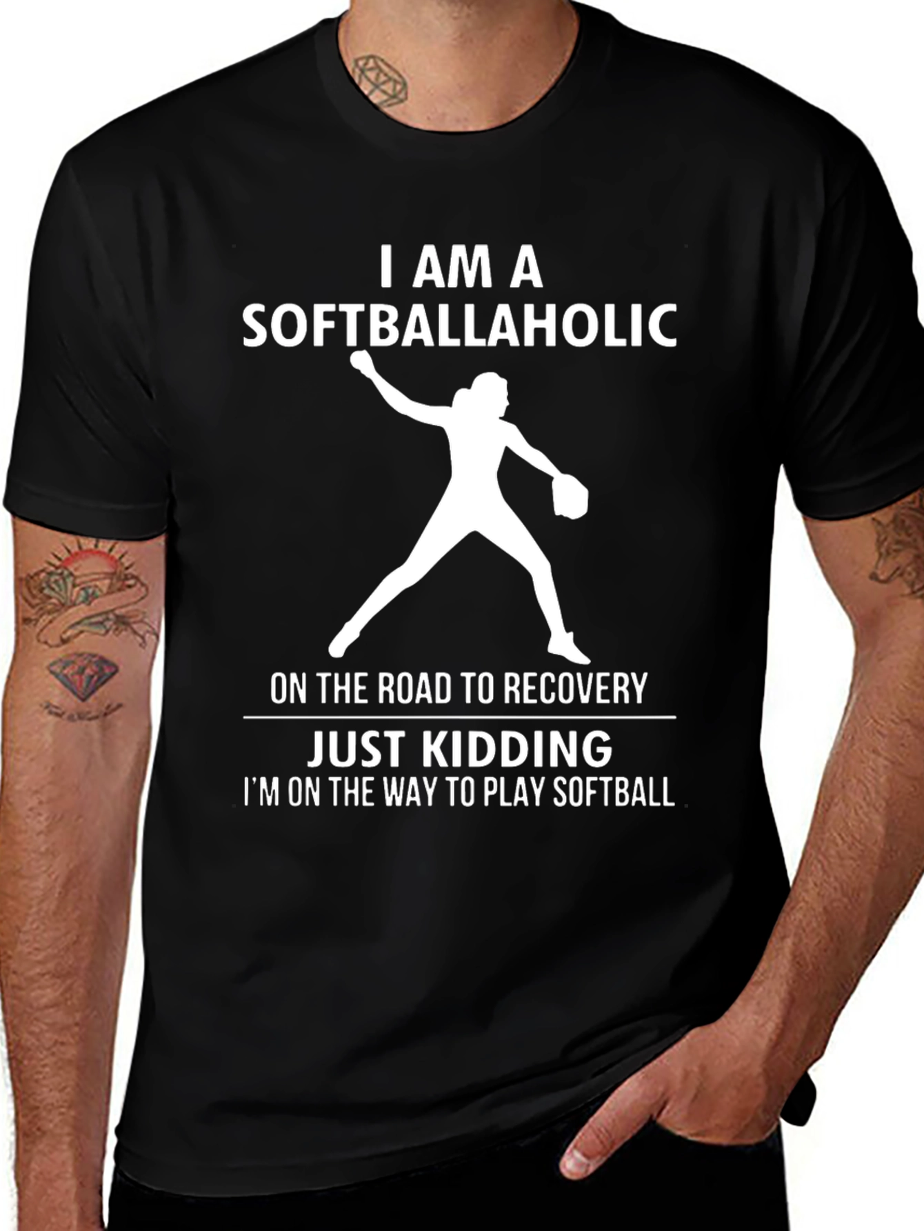Softballaholic T-Shirt - Funny Softball Player Tee