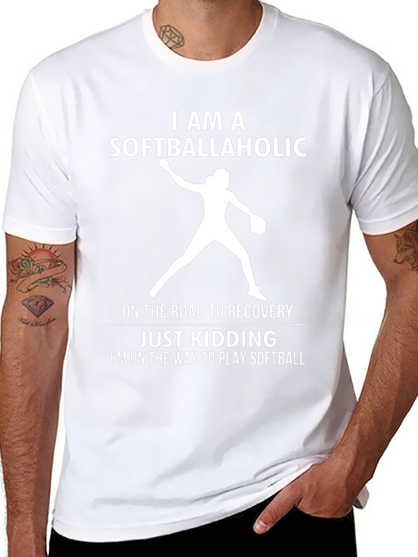 Softballaholic T-Shirt - Funny Softball Player Tee