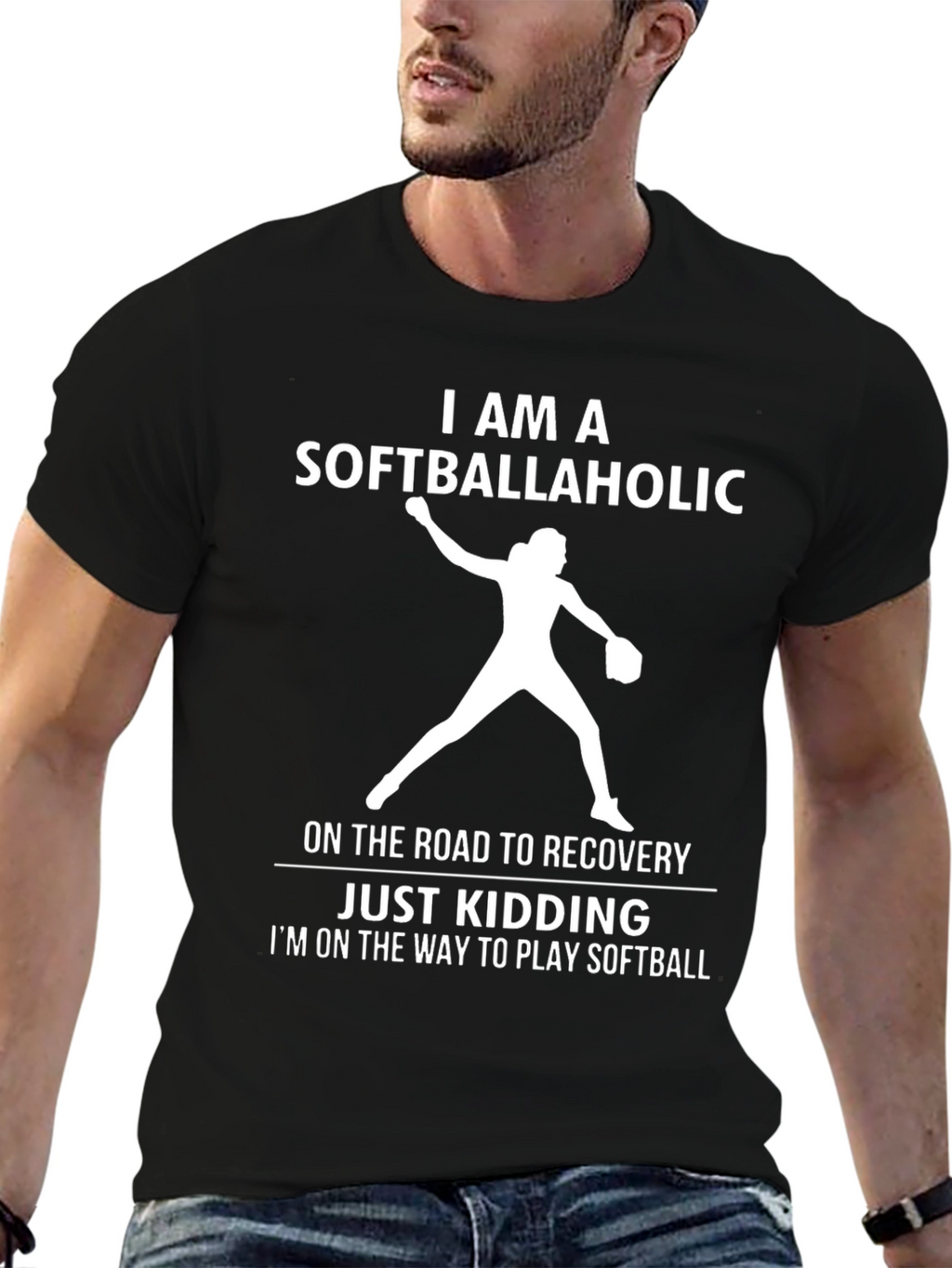 Softballaholic T-Shirt - Funny Softball Player Tee