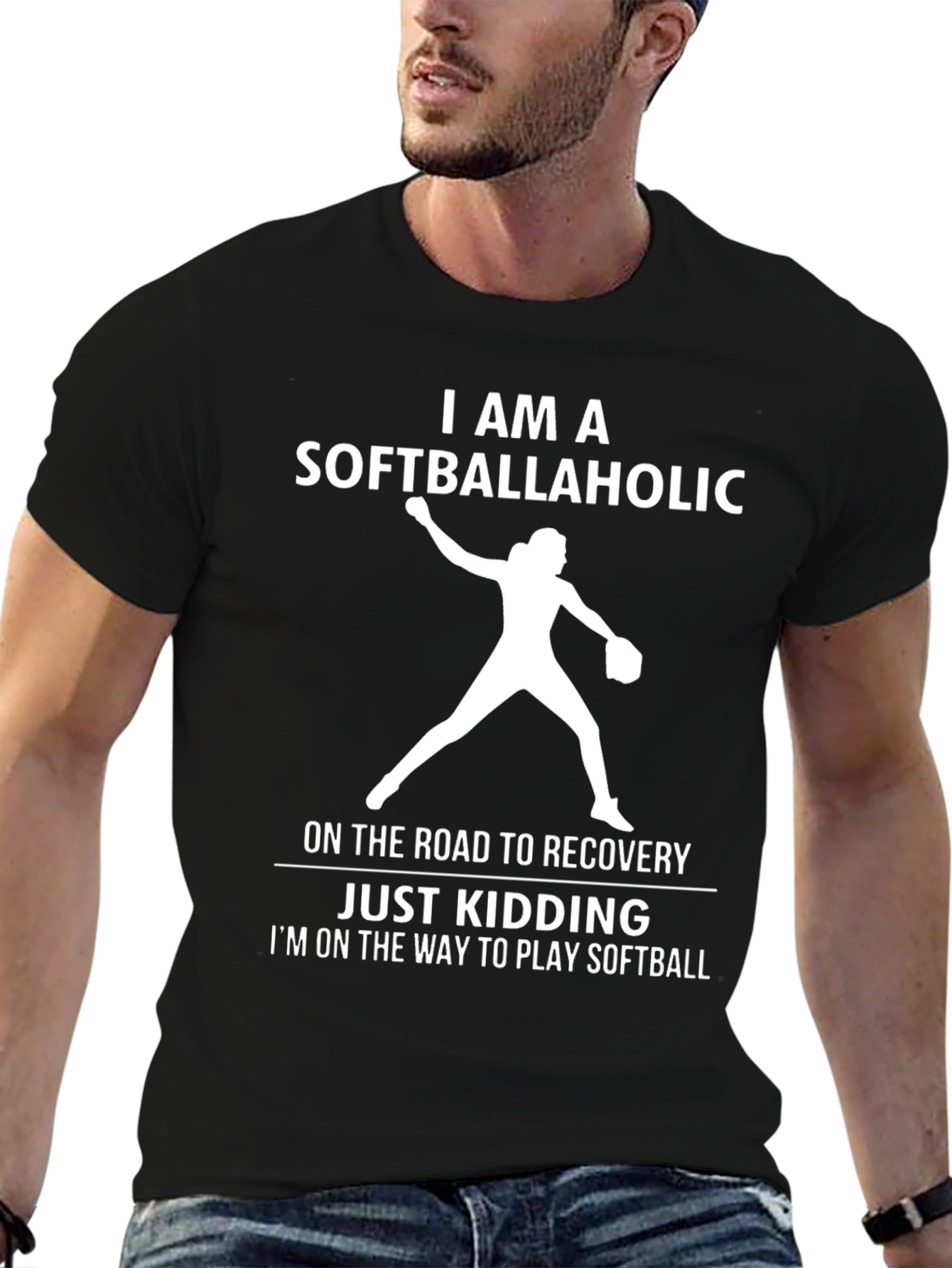 Softballaholic T-Shirt - Funny Softball Player Tee