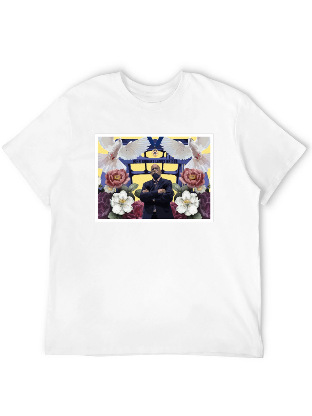 Floral John Lewis Tribute Black Tee