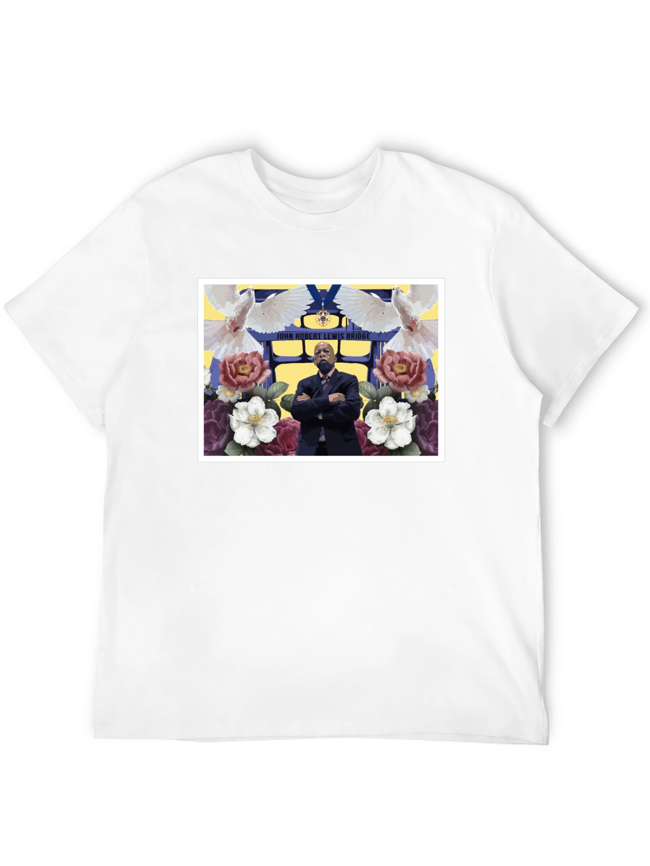 Floral John Lewis Tribute Black Tee