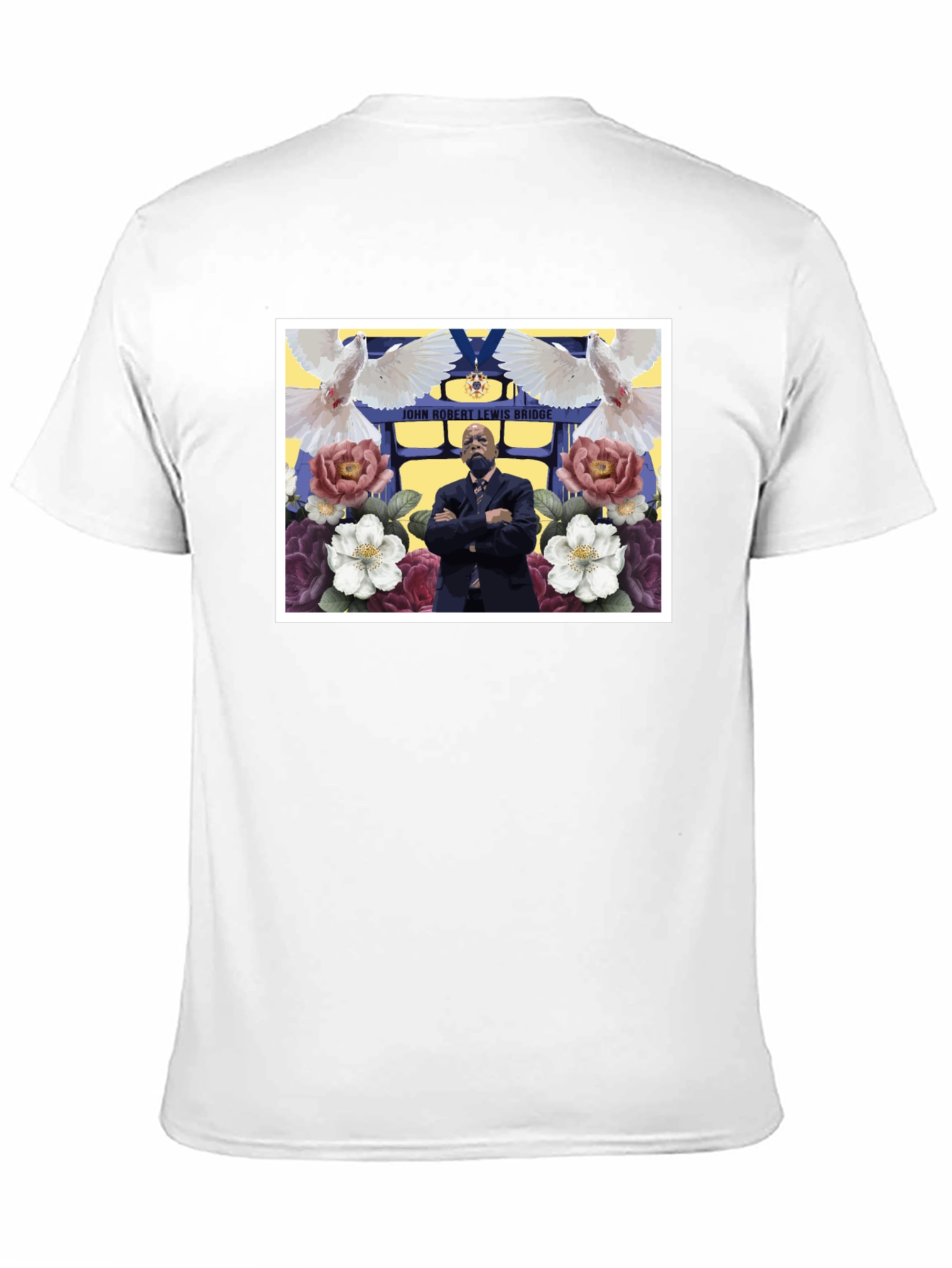 Floral John Lewis Tribute Black Tee