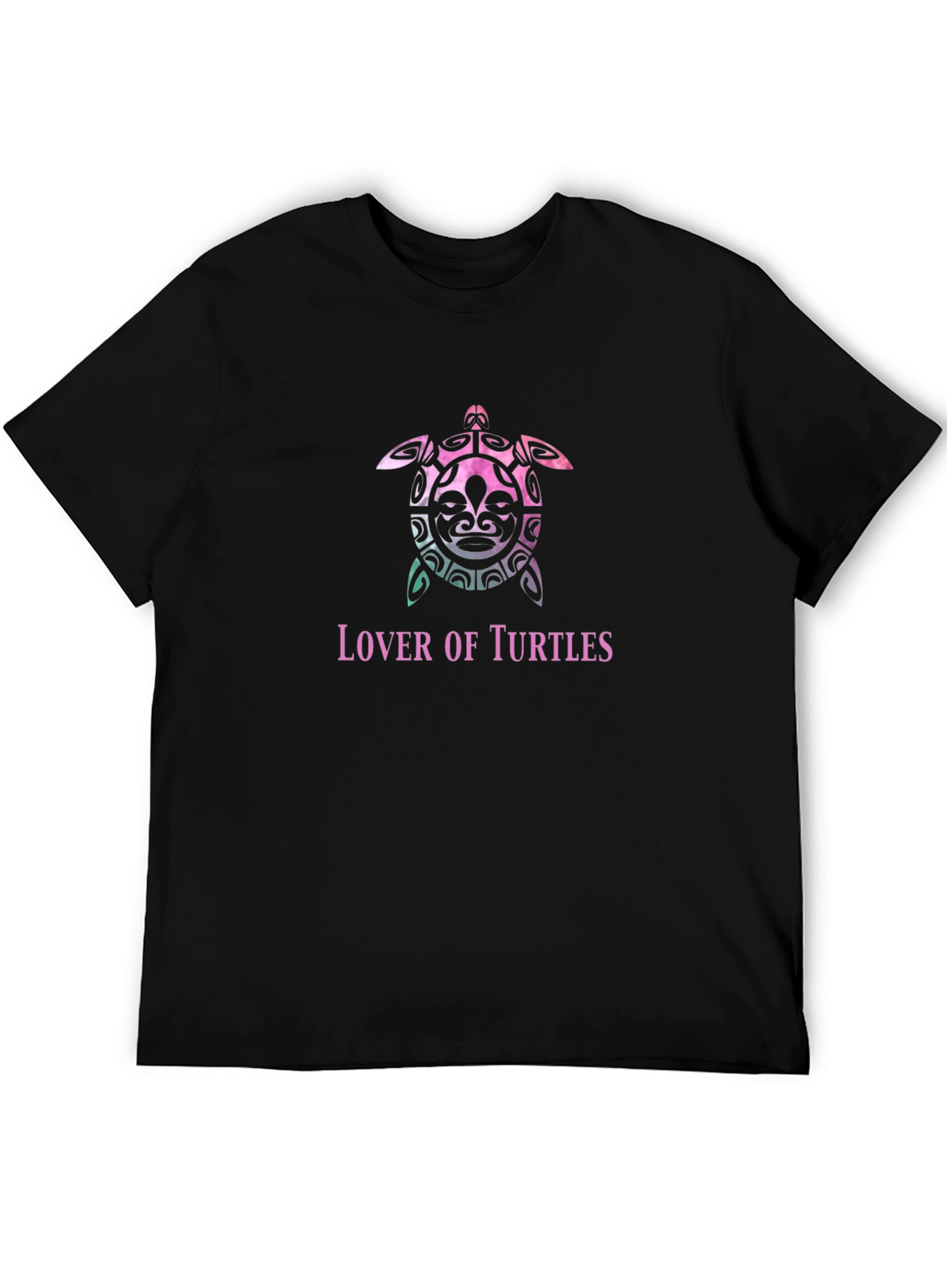 Lover of Turtles Graphic Tee - Tribal Sea Turtle Design