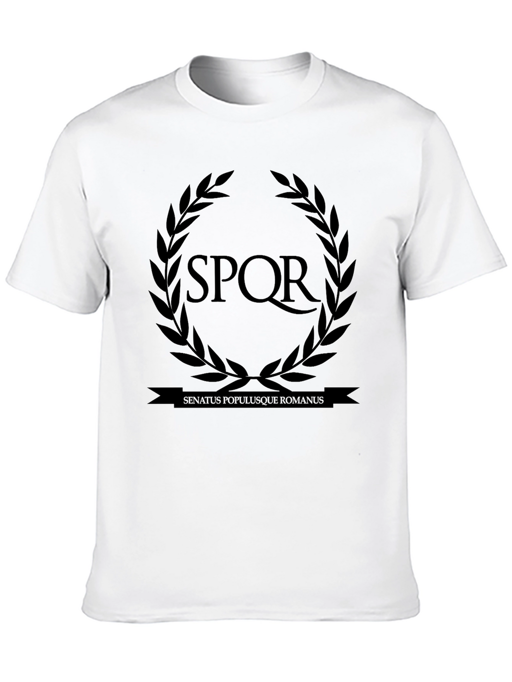 SPQR Roman Empire Laurel Wreath Black T-Shirt