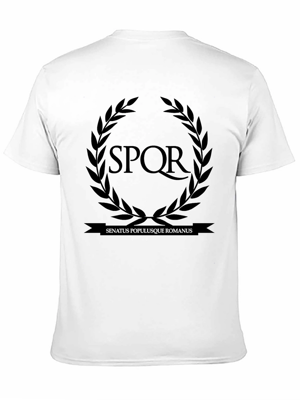 SPQR Roman Empire Laurel Wreath Black T-Shirt