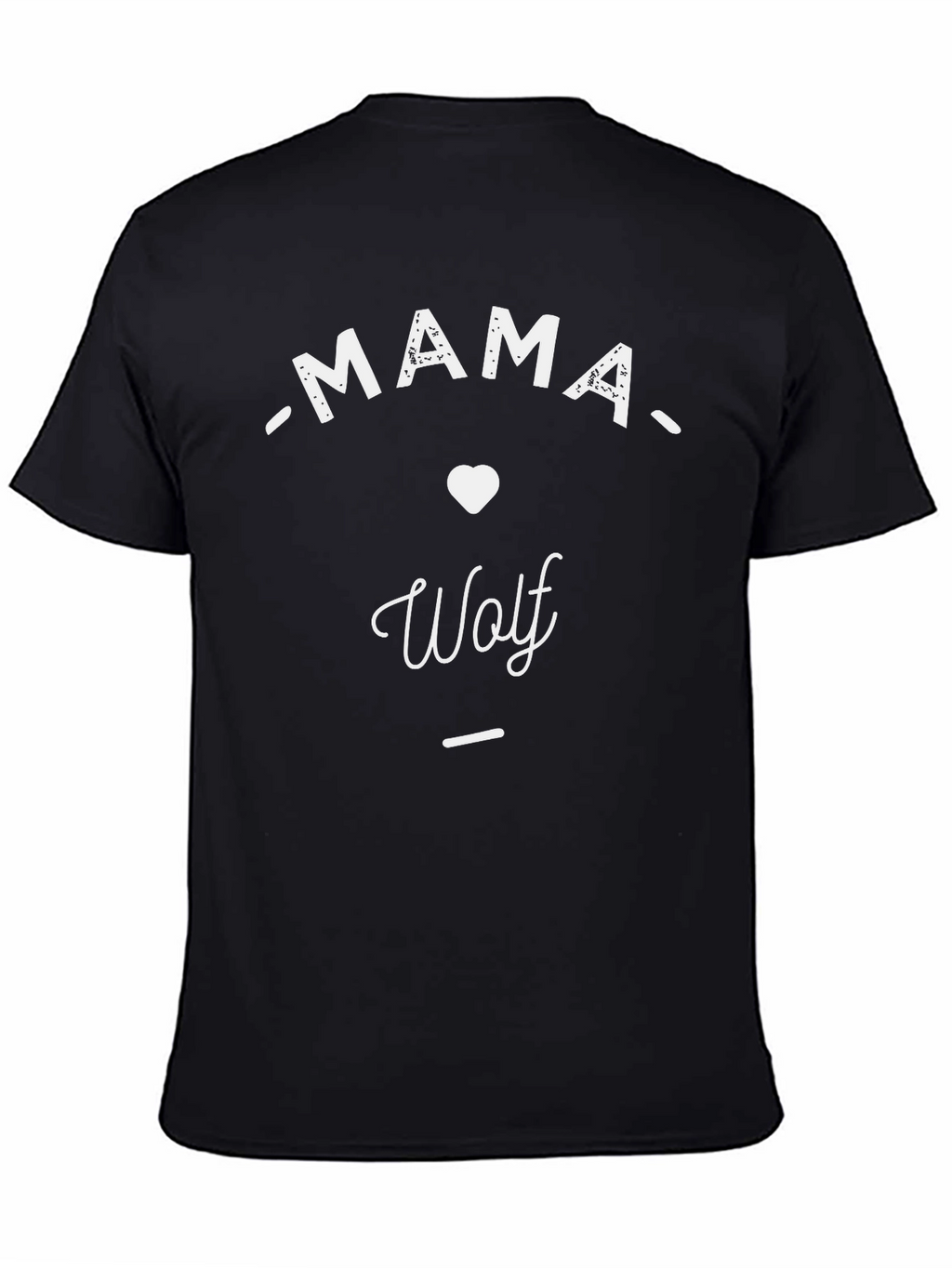 Mama Wolf T-Shirt - Black Crew Neck Tee