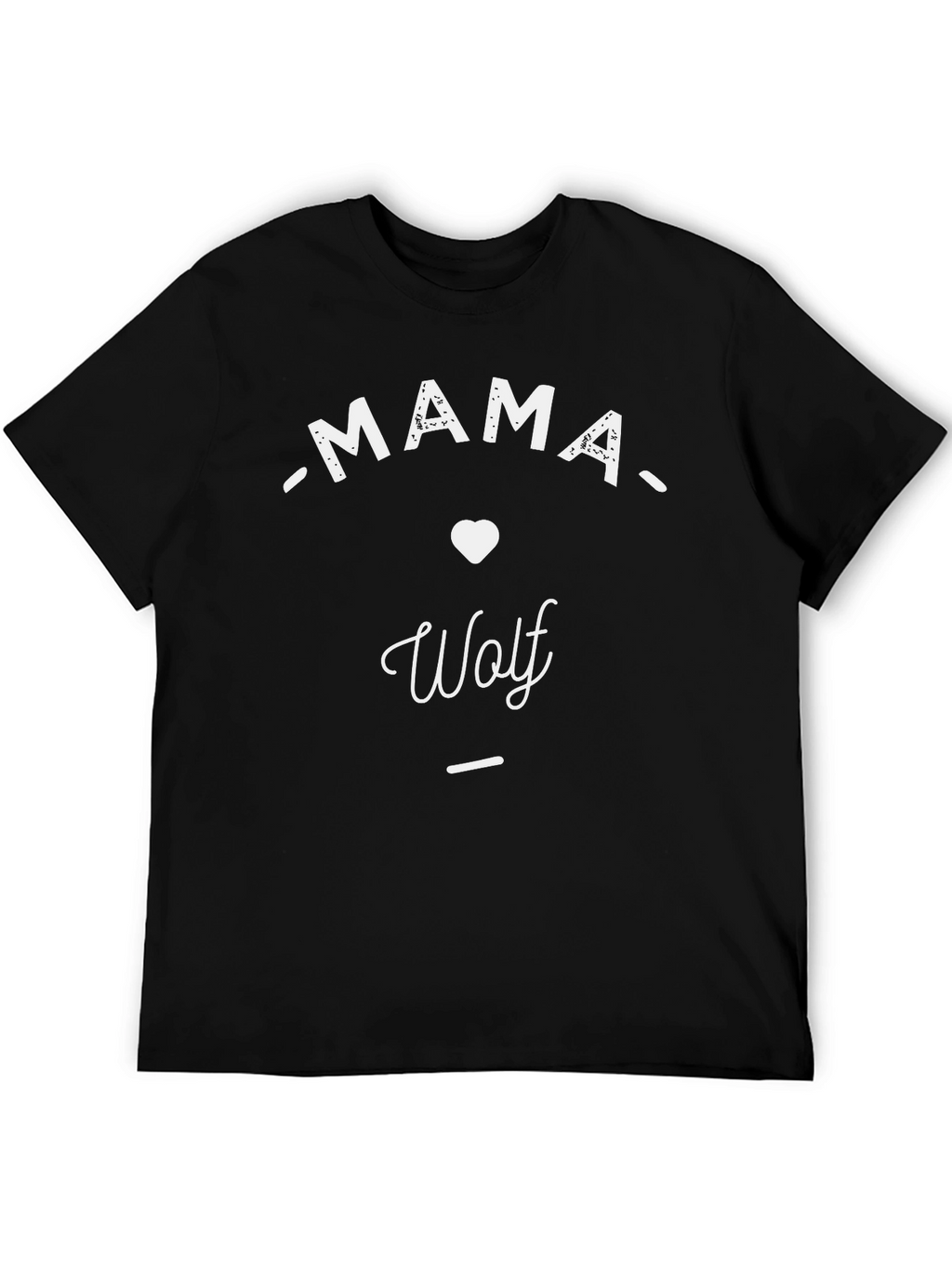 Mama Wolf T-Shirt - Black Crew Neck Tee