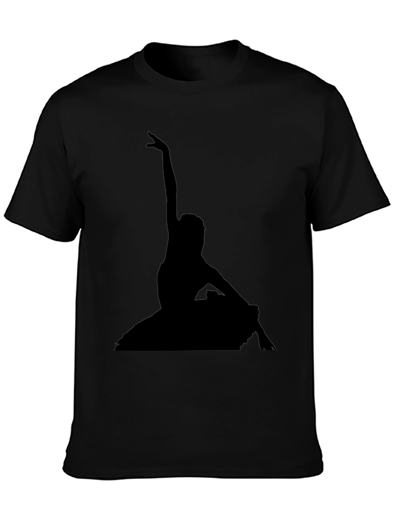 Elegant Ballerina Silhouette Black T-Shirt