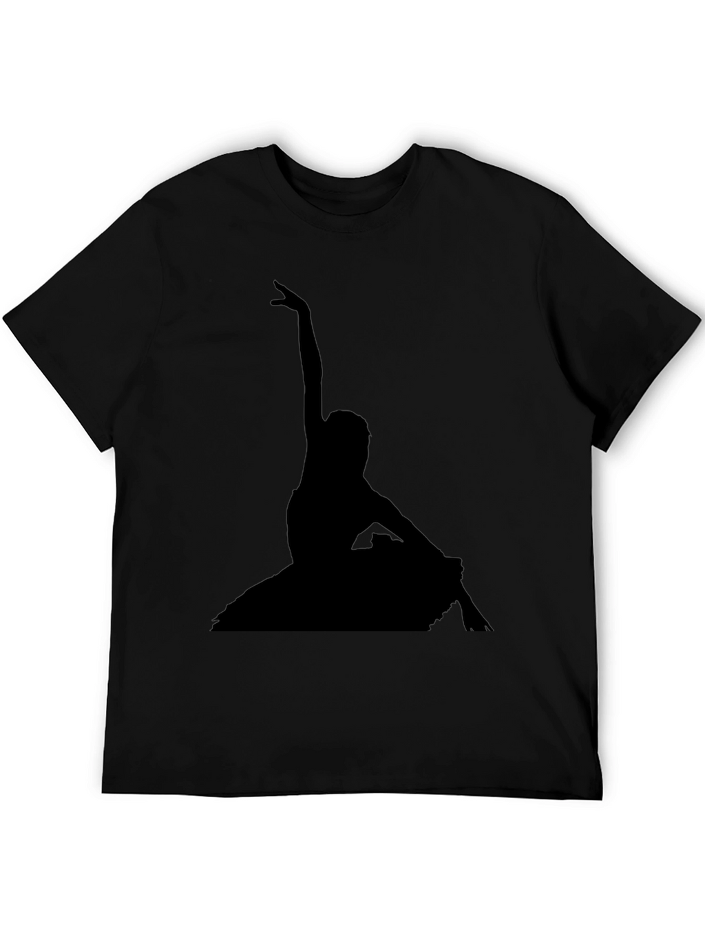 Elegant Ballerina Silhouette Black T-Shirt