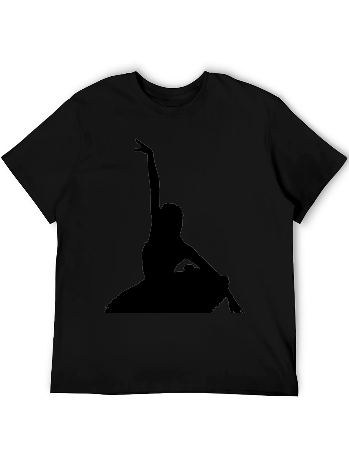 Elegant Ballerina Silhouette Black T-Shirt