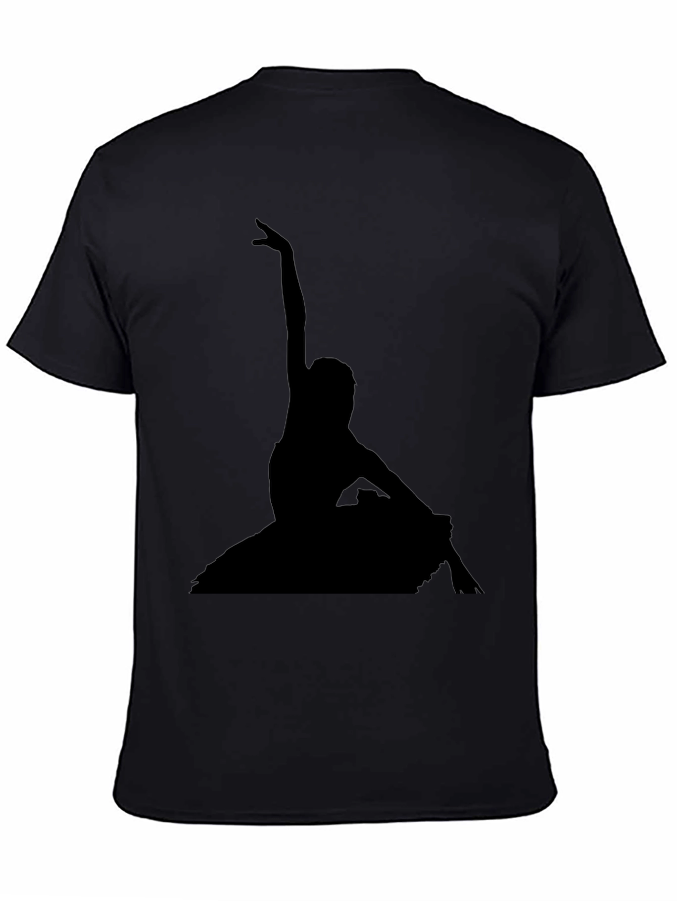 Elegant Ballerina Silhouette Black T-Shirt