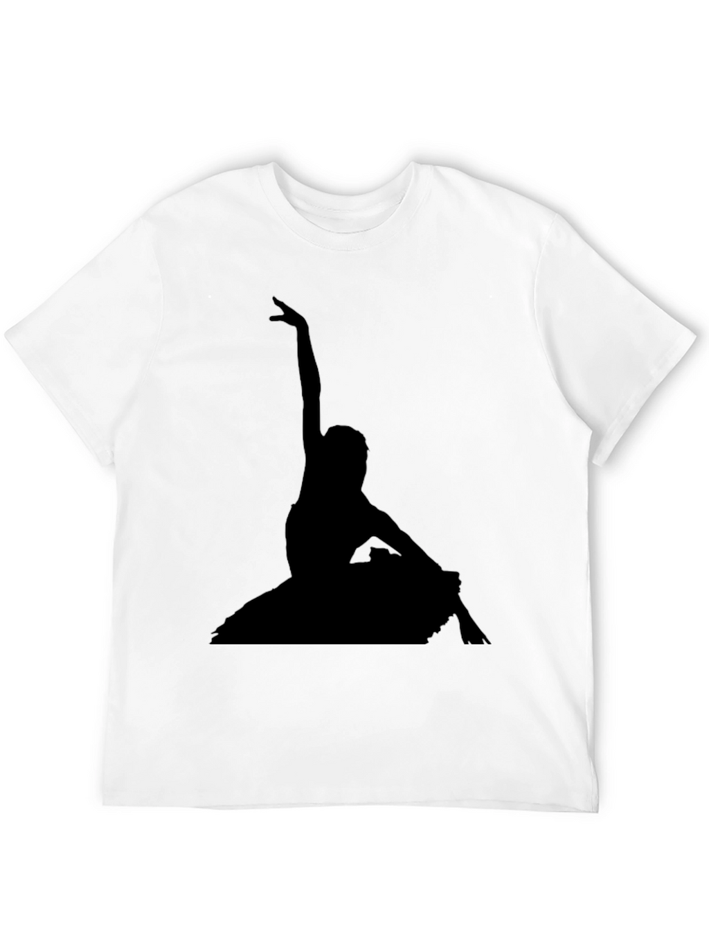 Elegant Ballerina Silhouette Black T-Shirt