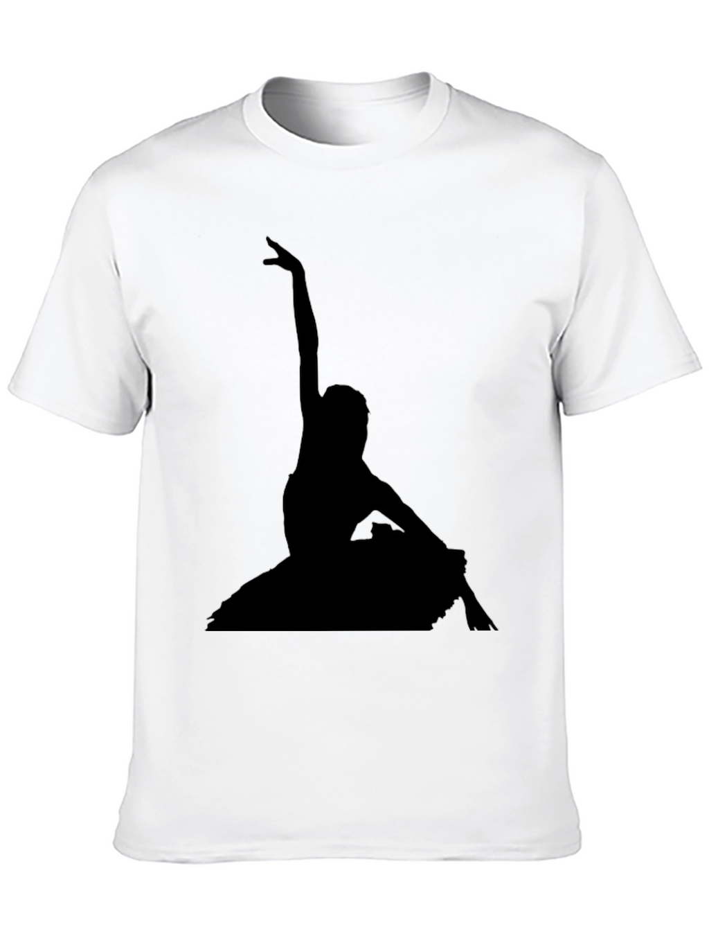 Elegant Ballerina Silhouette Black T-Shirt