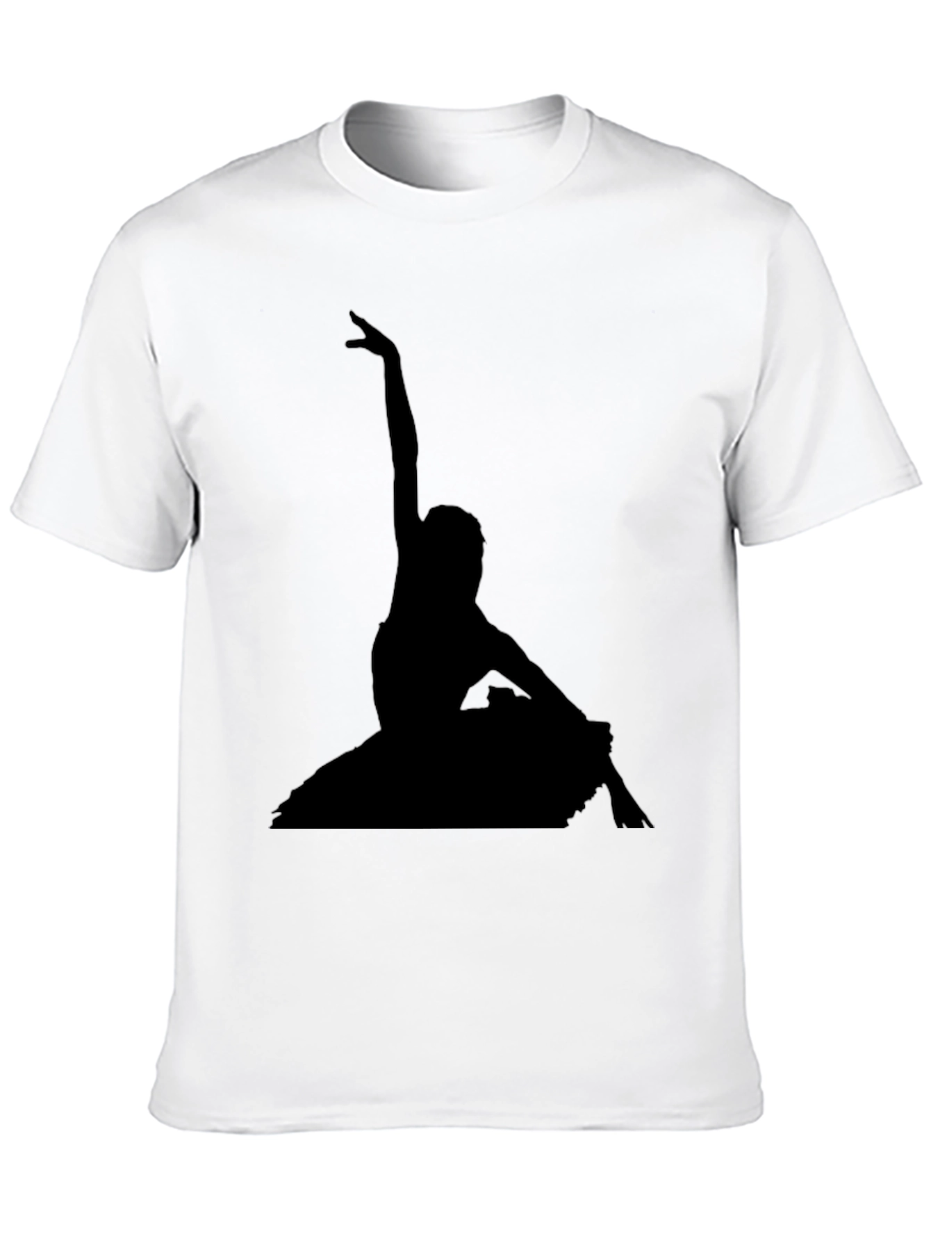 Elegant Ballerina Silhouette Black T-Shirt