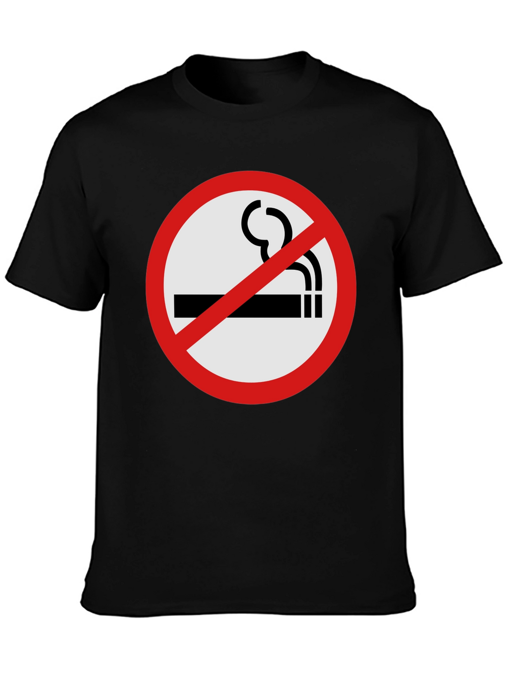 No Smoking T-Shirt - Black Crew Neck