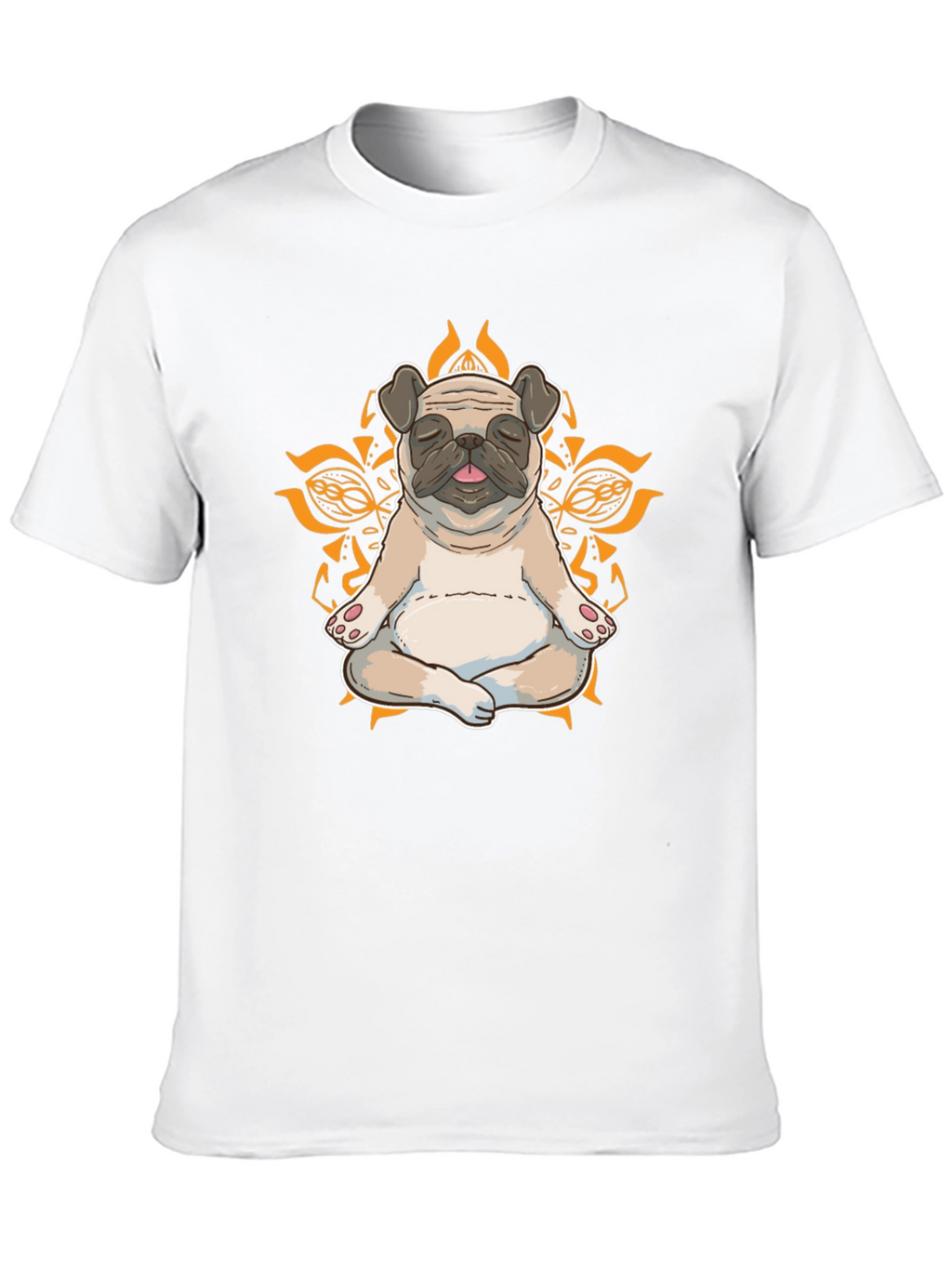 Zen Pug Graphic Tee - Meditating Dog Shirt
