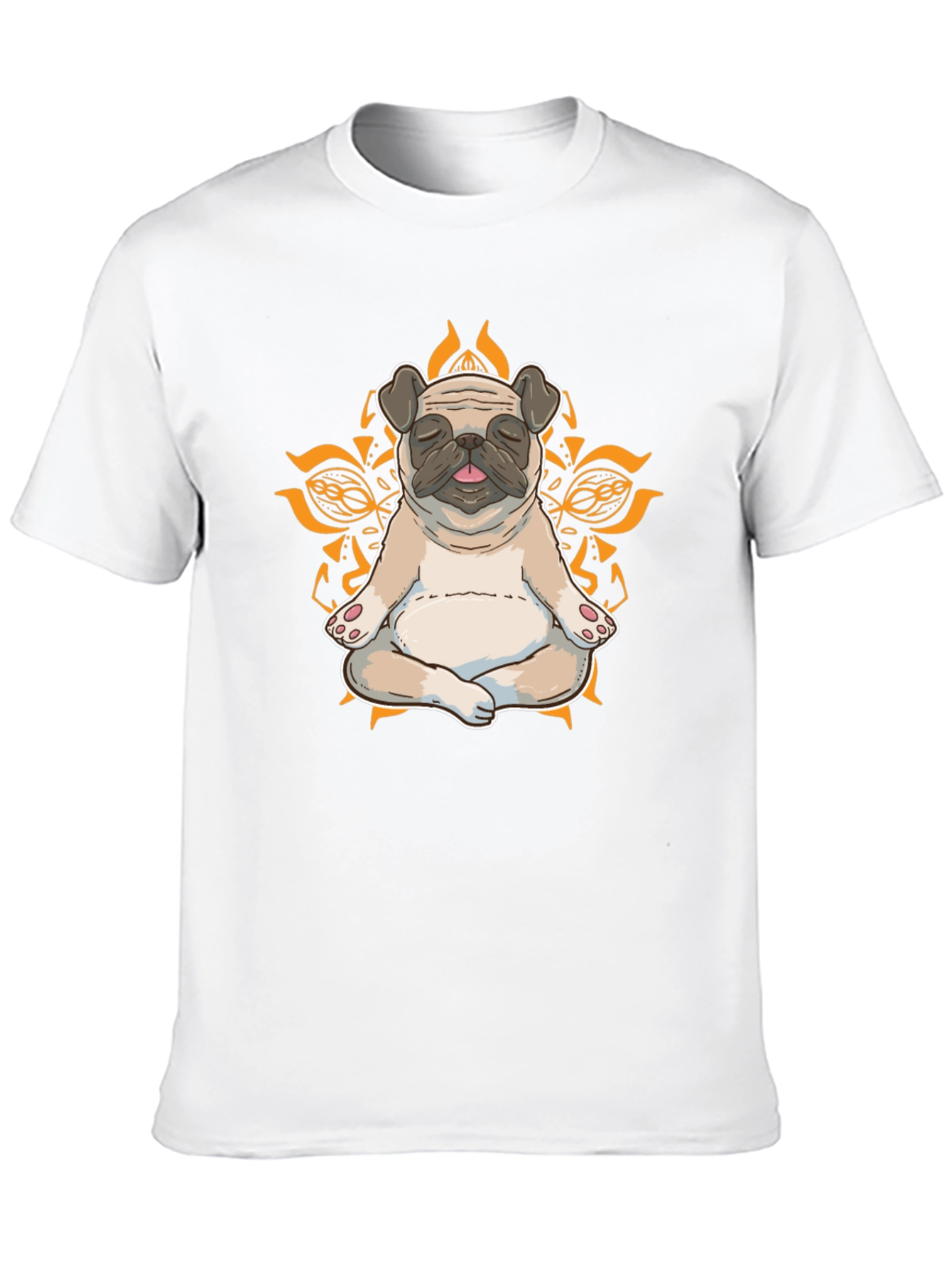 Zen Pug Graphic Tee - Meditating Dog Shirt