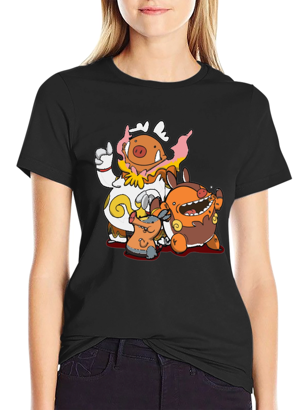 Pokemon Lechonk Evolution T-Shirt - Black