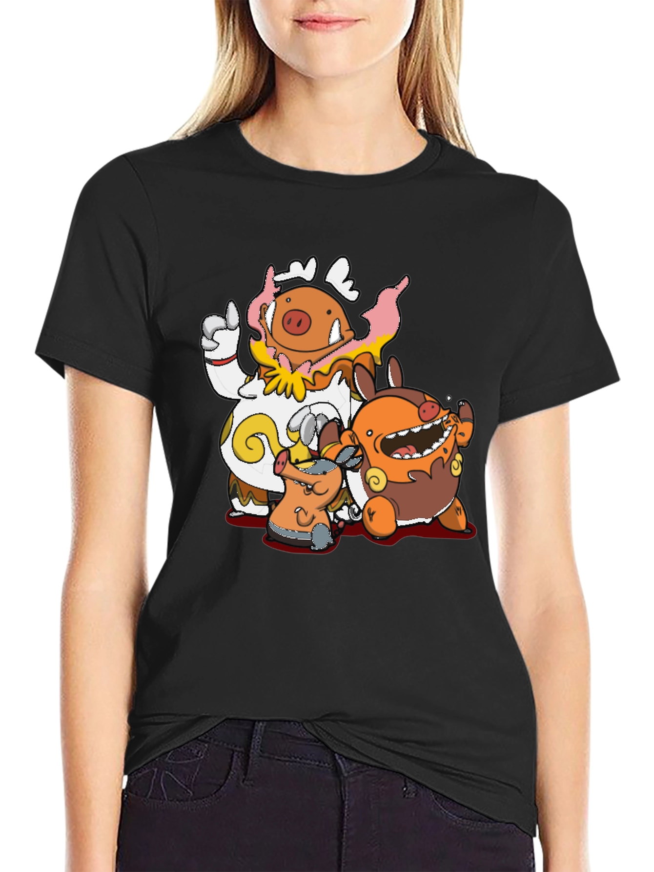 Pokemon Lechonk Evolution T-Shirt - Black