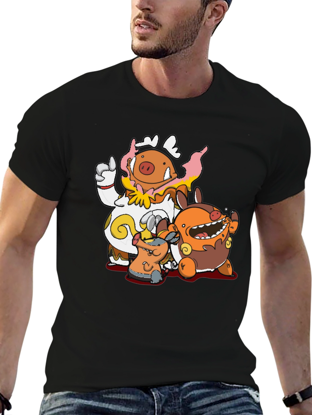 Pokemon Lechonk Evolution T-Shirt - Black