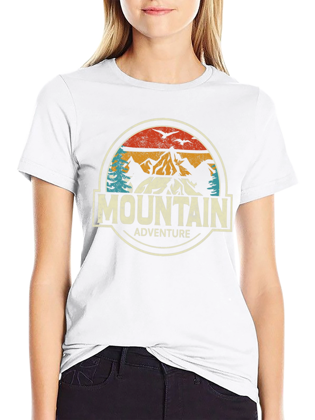 Mountain Adventure Graphic Tee - Black Cotton