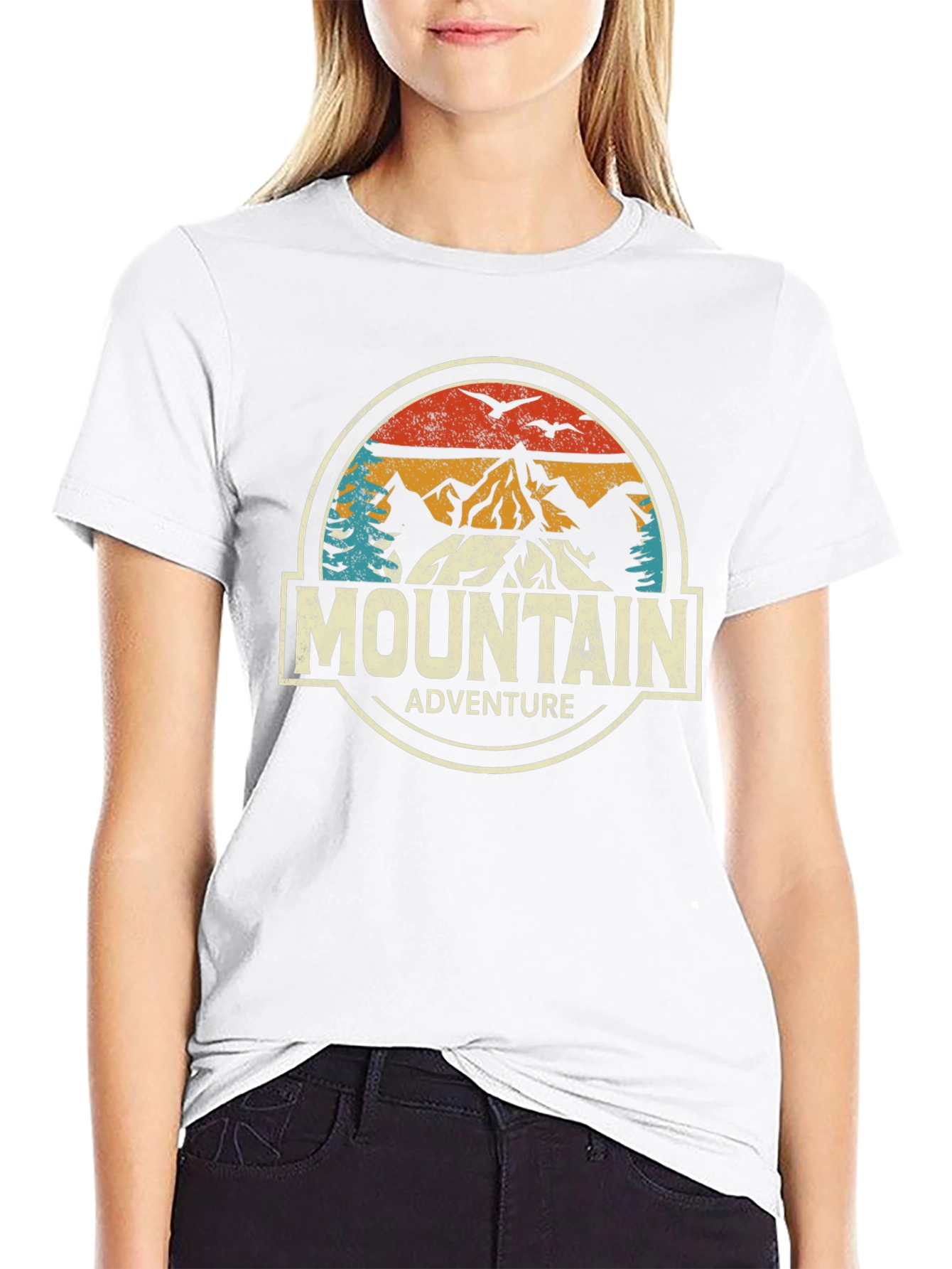 Mountain Adventure Graphic Tee - Black Cotton
