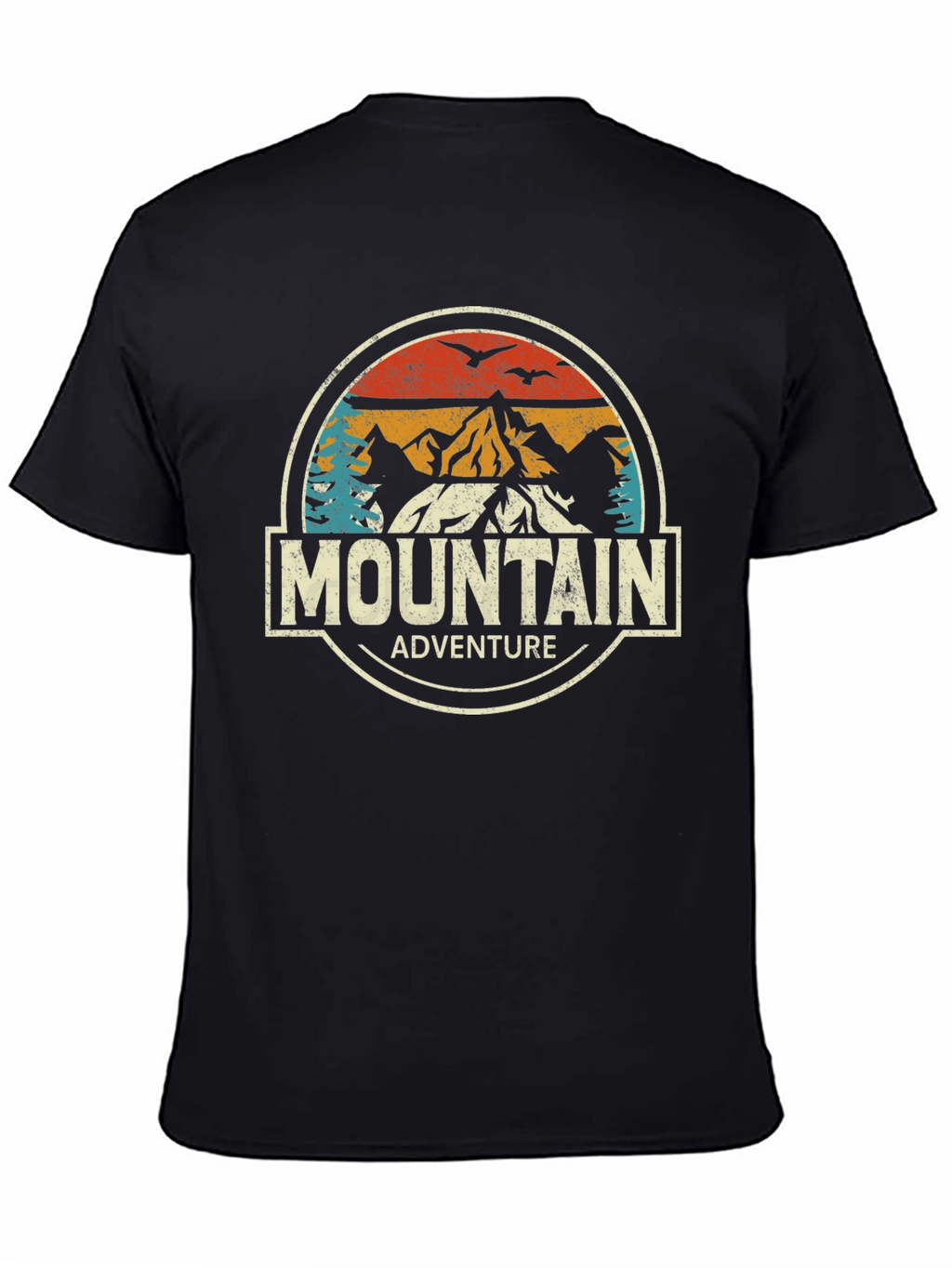 Mountain Adventure Graphic Tee - Black Cotton