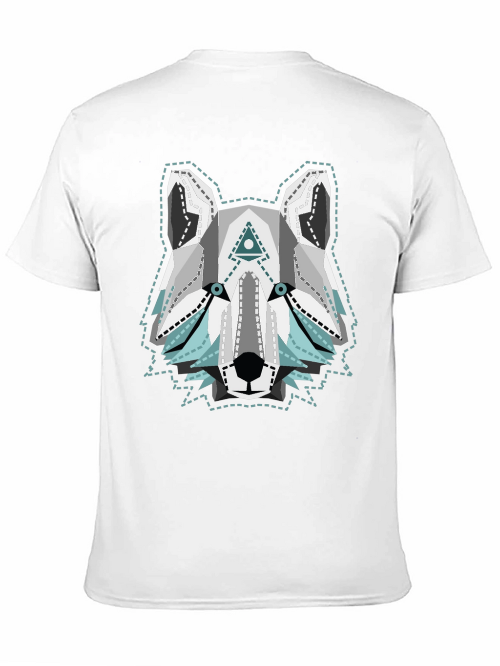 Geometric Wolf Graphic Tee - Trendy Menswear