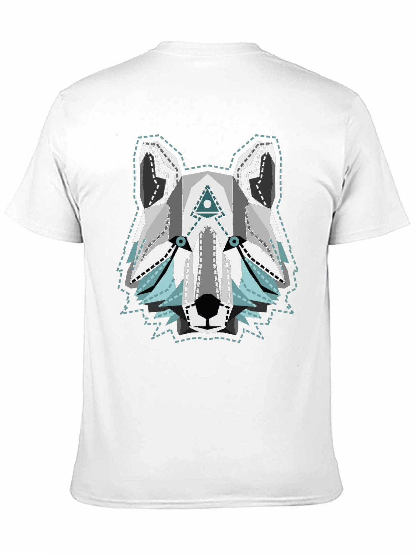 Geometric Wolf Graphic Tee - Trendy Menswear