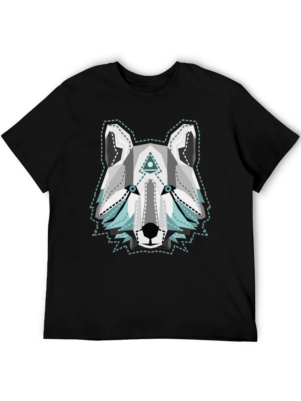 Geometric Wolf Graphic Tee - Trendy Menswear