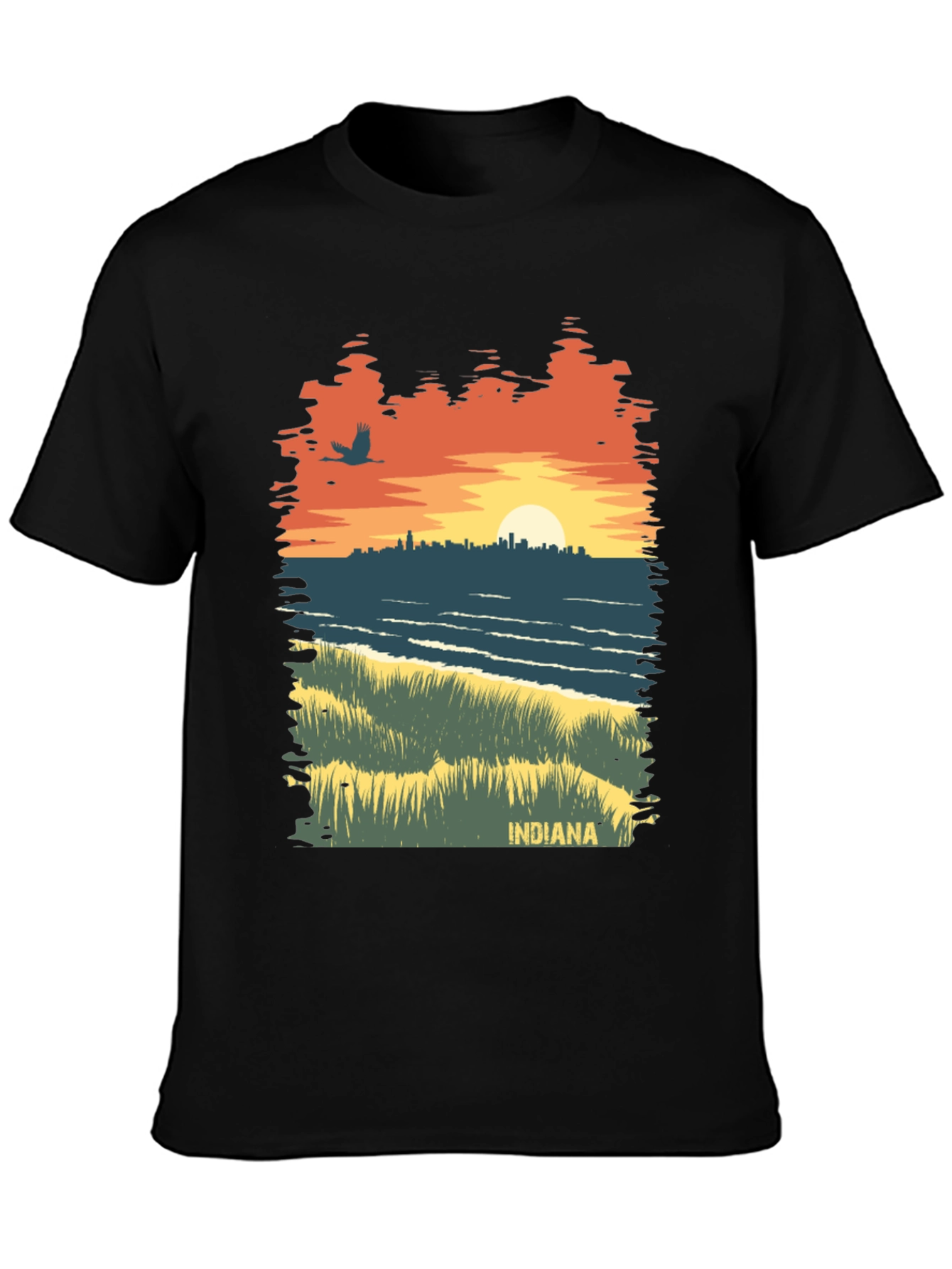 Indiana Sunset Graphic Tee - Unique State Pride Shirt