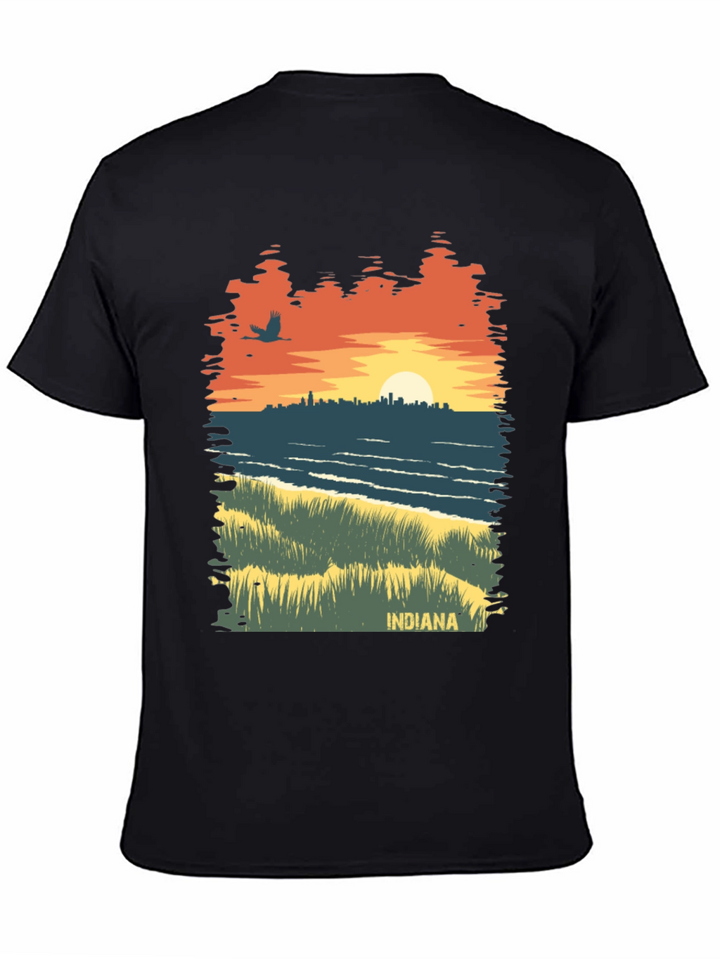 Indiana Sunset Graphic Tee - Unique State Pride Shirt