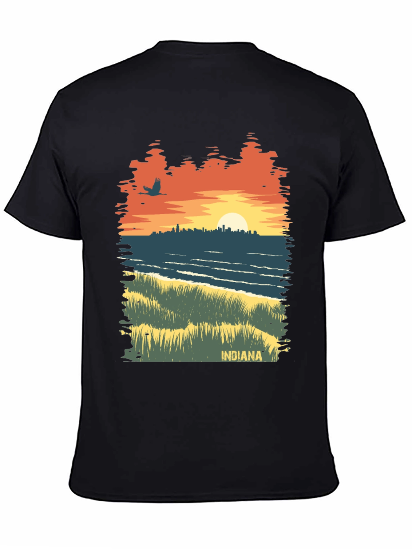 Indiana Sunset Graphic Tee - Unique State Pride Shirt