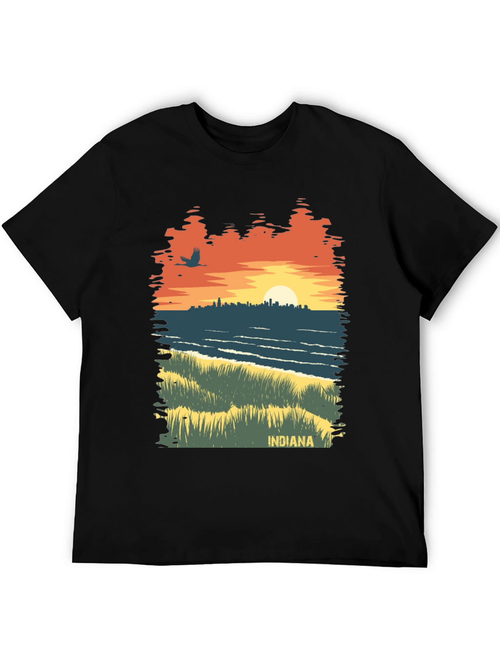 Indiana Sunset Graphic Tee - Unique State Pride Shirt