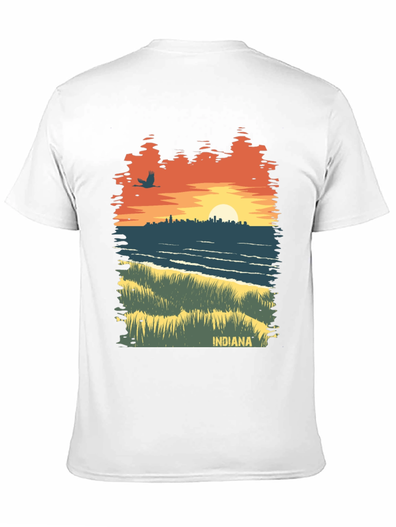 Indiana Sunset Graphic Tee - Unique State Pride Shirt