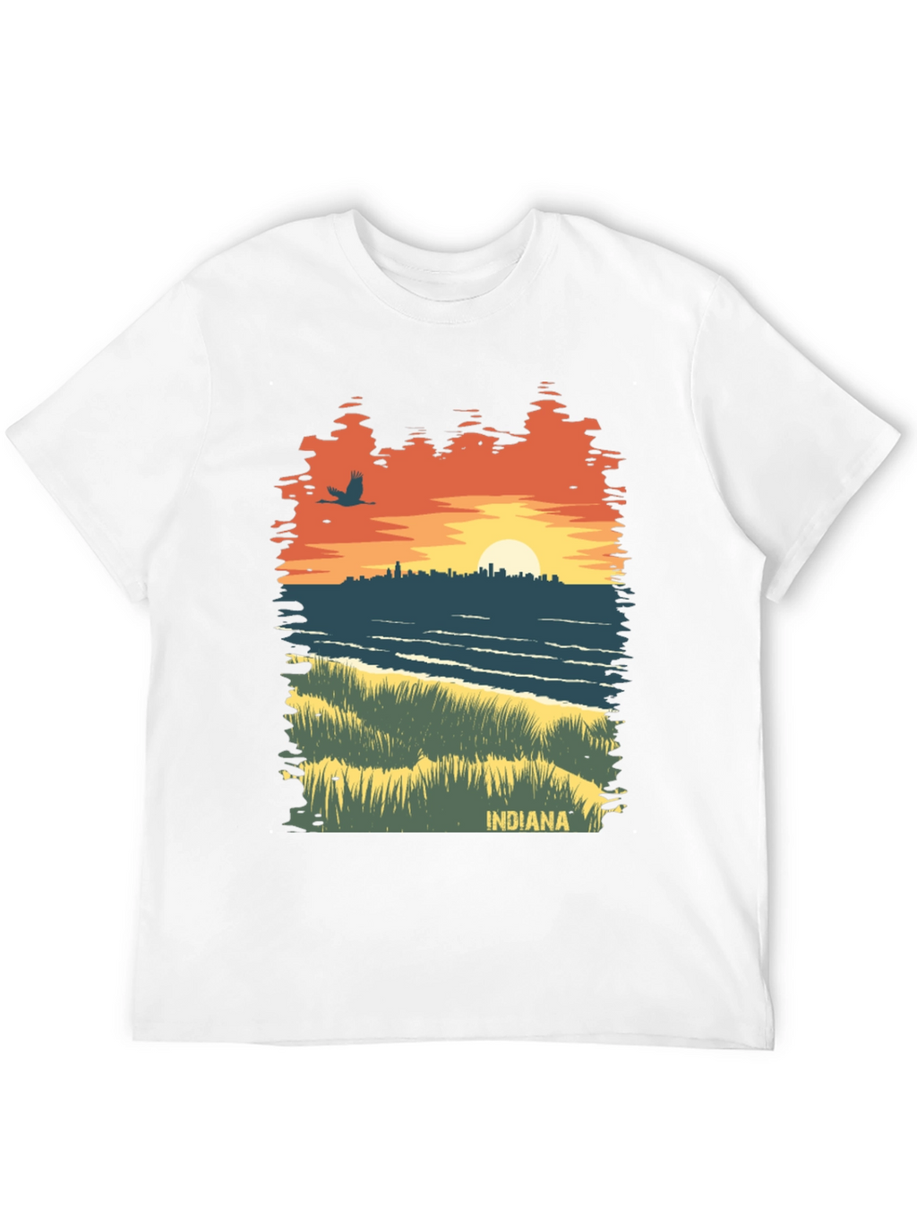 Indiana Sunset Graphic Tee - Unique State Pride Shirt