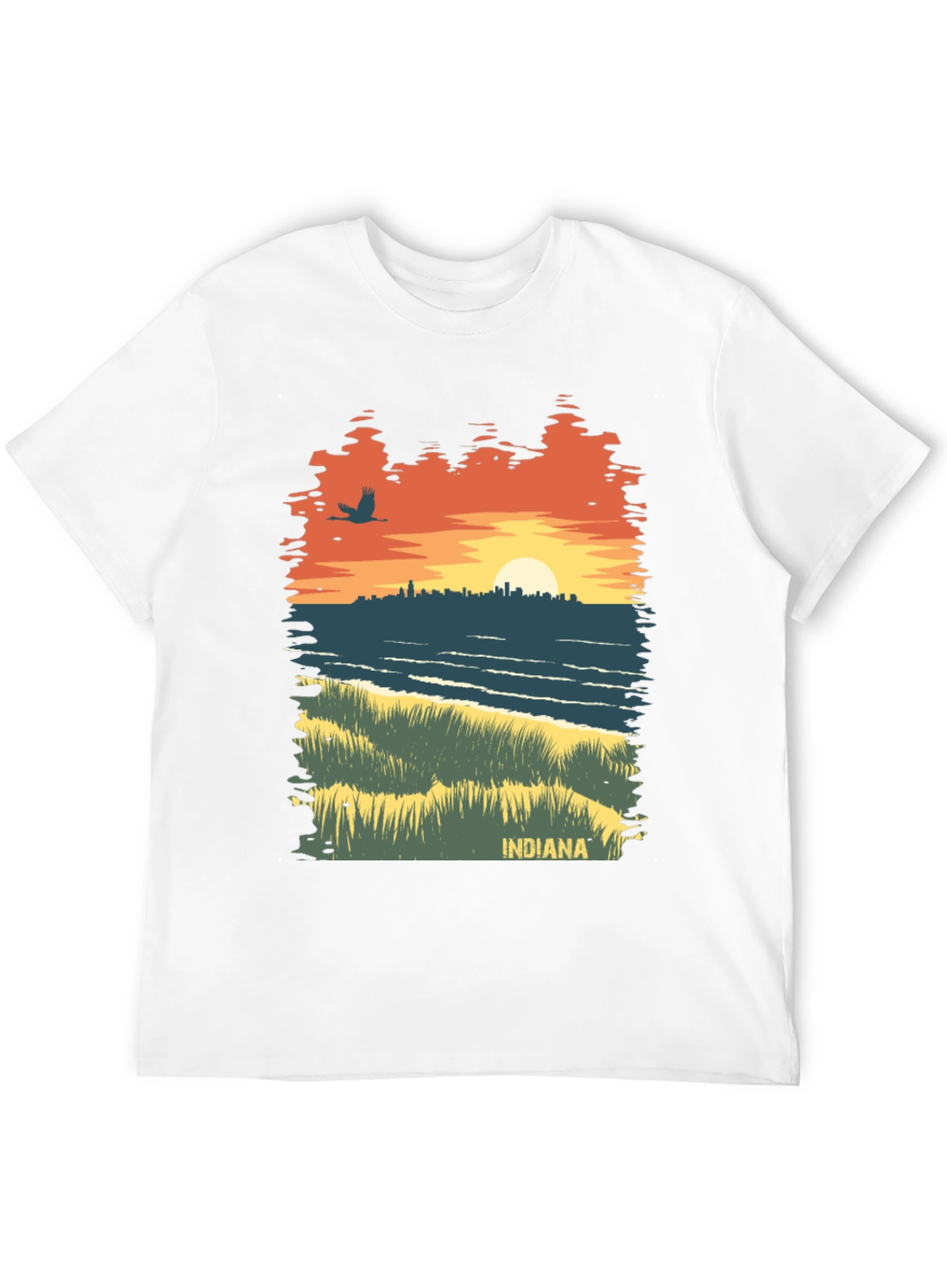 Indiana Sunset Graphic Tee - Unique State Pride Shirt